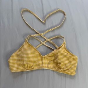 Aeropostale White and Yellow Bikini Top